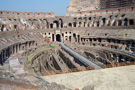 The Coliseum in Rome with floor gone
